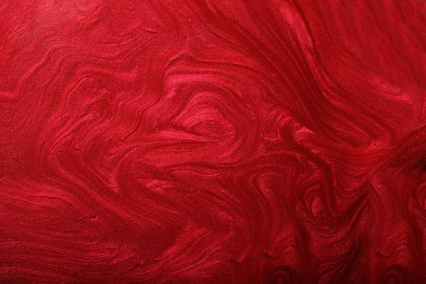 Kırmızı Parıltı Parlak Soyut Arkaplan Makyaj Konsepti Sıvı Lakların Güzel — Stok fotoğraf