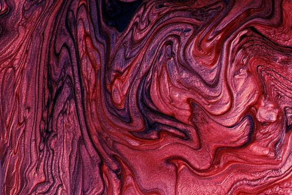 液体ネイルポリッシュ 流体芸術技術のテクスチャ汚れ ストロベリーピンク色 シマー大理石の背景 ミニマリズムの概念コピースペース 水平写真 — ストック写真