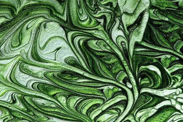 Shimmer Mármore Fundo Verde Mixed Esmaltes Compõem Concept Beautiful Manchas — Fotografia de Stock