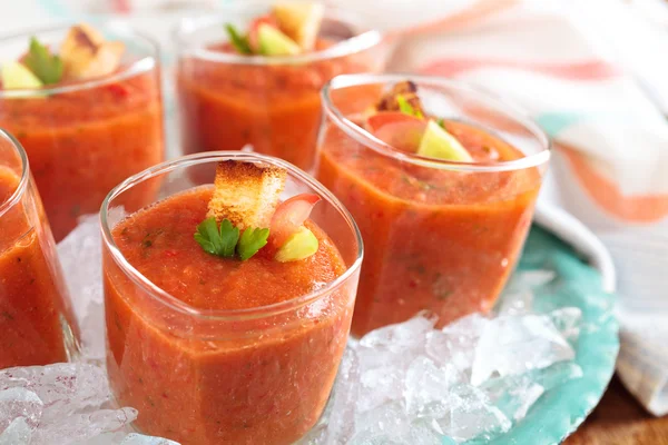 Fresh gazpacho soup. — Stock Image Fresh gazpacho soup. Royalty Free Stock Photos