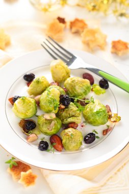 fırında Brüksel lahanası.