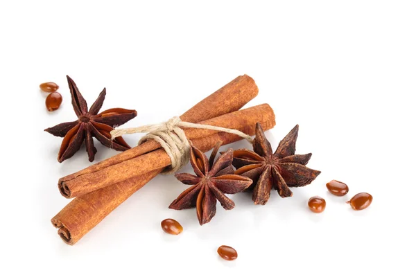 Anís estrellado y palitos de canela   . — Foto de Stock