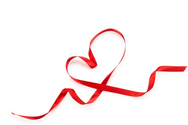 Heart from red ribbon. — Stock Photo, Image