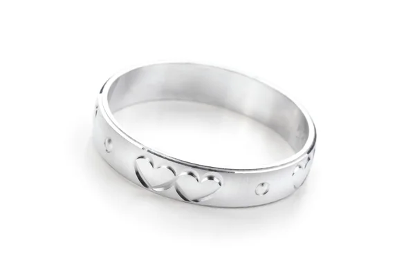 Stříbrný prsten. — Stock fotografie