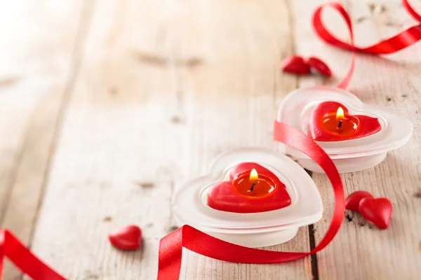 Heart shaped candles . — Stock Photo, Image