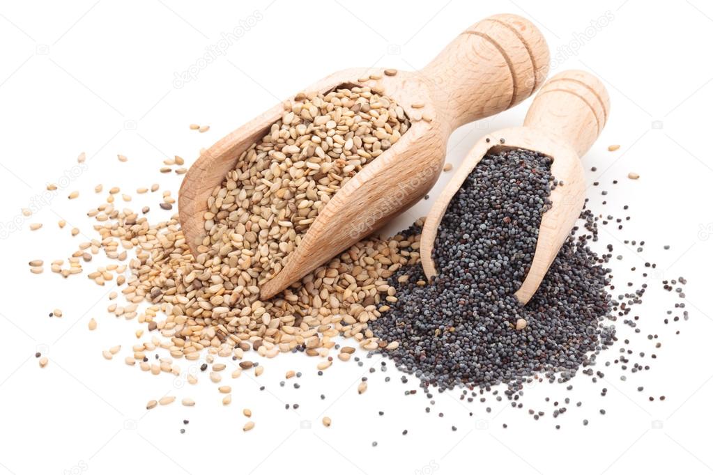 Sesame and poppy seeds.