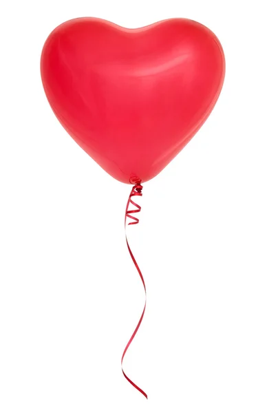 Rode hartvormige ballon. — Stockfoto