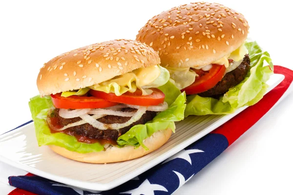 Heerlijke hamburgers. — Stockfoto
