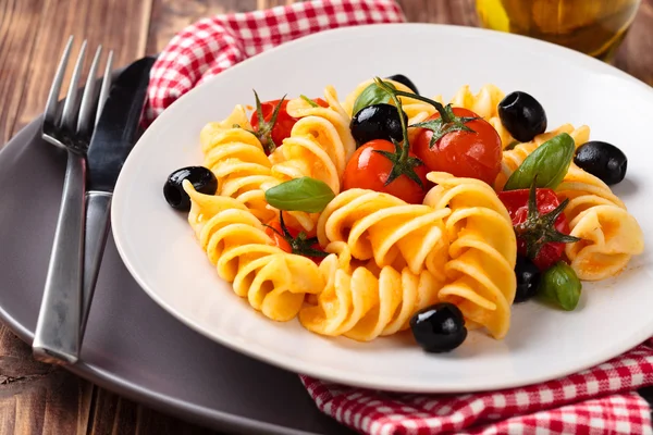 Italské jídlo. těstoviny. — Stock fotografie