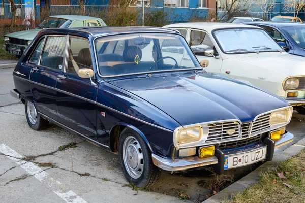 Bukurešť Rumunsko Března 2021 Starý Retro Tmavě Modrý Francouzský Renault — Stock fotografie