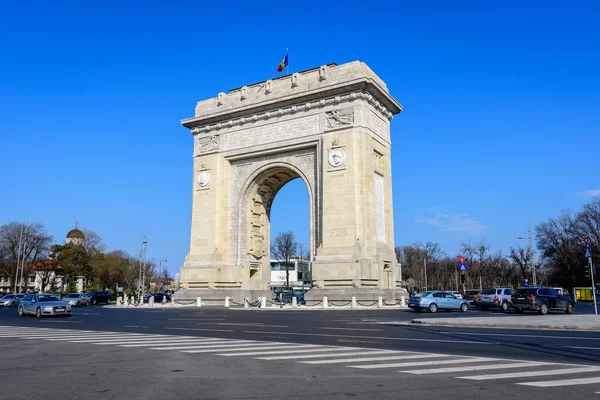 Bucarest Roumanie Avril 2021 Arcul Triumf Arc Triomphe Est Arc — Photo