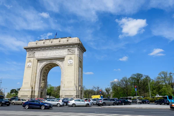 Bucarest Roumanie Avril 2021 Arcul Triumf Arc Triomphe Est Arc — Photo