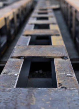 Construction site of a new buiding. foundation pillar making with iron metal and cement concrete