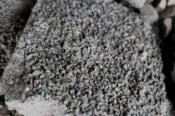 dolomite crushed stone top view, selective focus