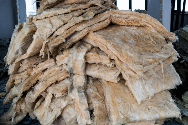 Thermal insulation material on bright background, used