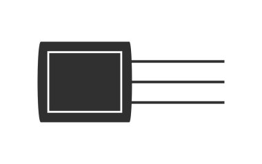 Elektronik transistörler beyaz arka planda vektör simgesi. Transistör sembolü illüstrasyonu