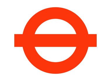 Londra Yeraltı logosu, beyaz arkaplanda izole edilmiş modern daire işareti şablonu