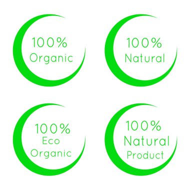 % 100 organik etiketler