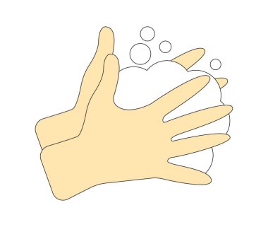 El yıkama vektör illüstrasyonu. El yıkama düz stil renkli simge izole