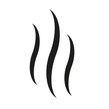 Aroma buhar ikonu izole edildi. Beyaz arkaplanda duman, buhar, koku, koku işareti veya buhar vektörü sembolü