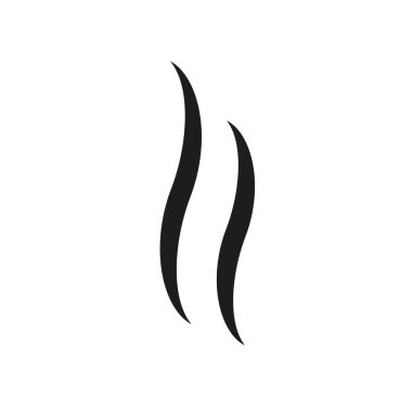 Aroma duman ikonu izole edildi. Beyaz arkaplandaki vektör sembolünü buharlaştır, buharlaştır, buharlaştır, kokla veya kokla