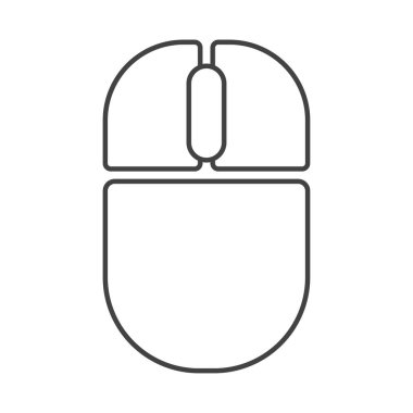 Bilgisayar faresi ana hatları simgesi beyaz arkaplanda izole edildi