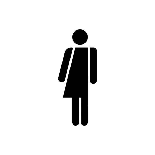 Transgender icoon. Vector unisex toiletsymbool. LGBT teken voor toilet. Trans WC pictogram voor badkamer — Stockvector