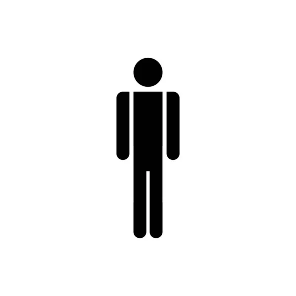 Человек простая икона. Мужской знак для уборной. Пиктограмма мужского туалета для ванной. Символ векторного туалета — стоковый вектор