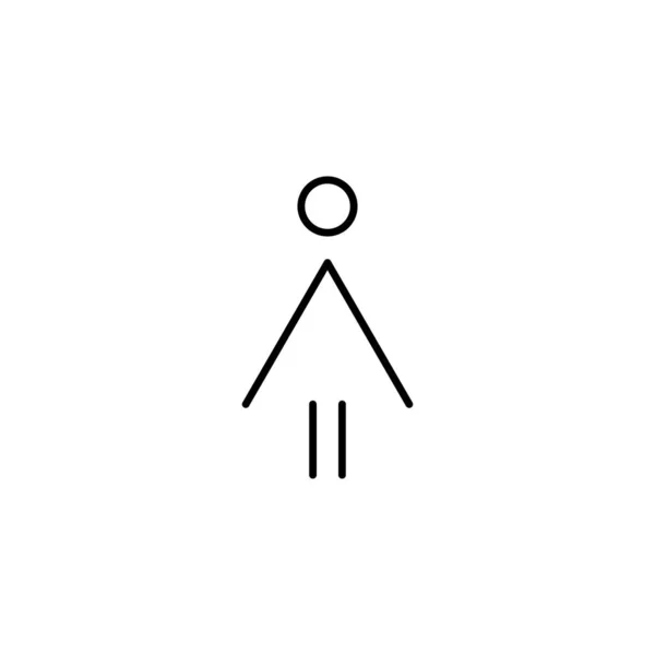 Icône abstraite linéaire femme. Signe féminin pour toilettes. Pictogramme WC fille pour salle de bain. Symbole de toilette vectoriel — Image vectorielle