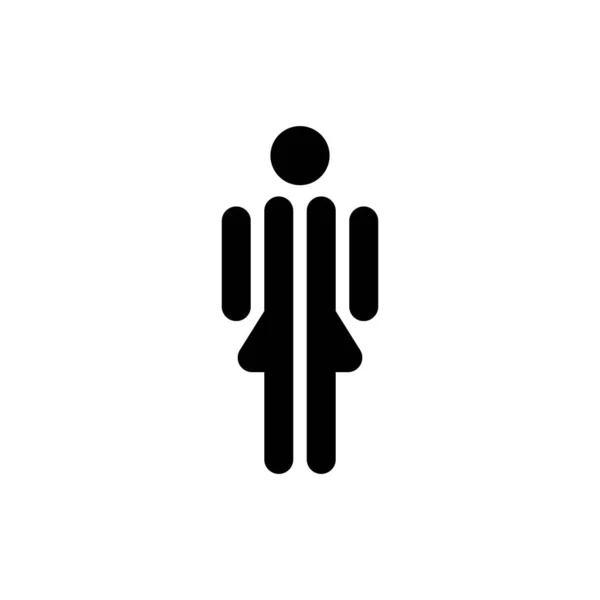 Vrouwenpictogram. Vrouwelijk teken voor toilet. Meisje toilet pictogram voor badkamer. Vector toiletsymbool — Stockvector