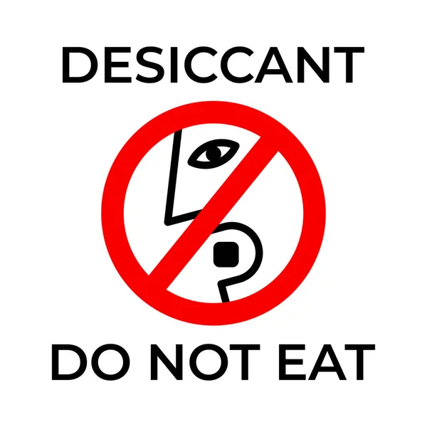 Mangez Pas Icône Dessiccative Avertissement Manger Silice Symbole Interdit — Image vectorielle