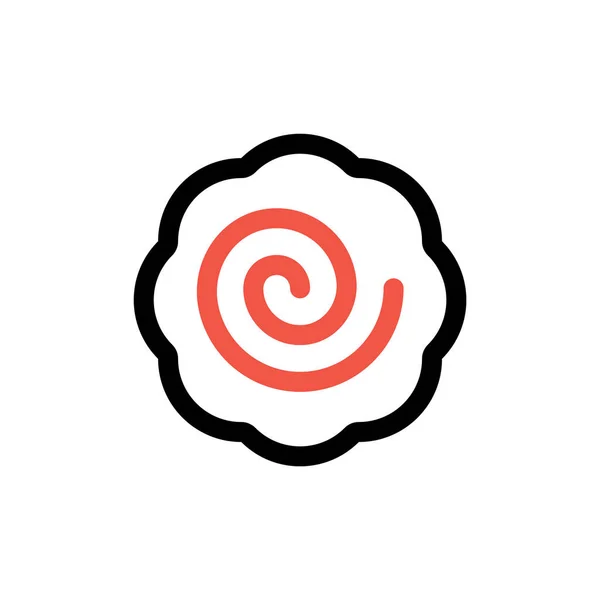 Narutomaki o kamaboko surimi vector esquema icono — Archivo Imágenes Vectoriales