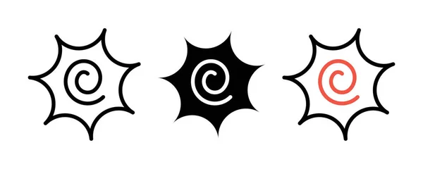 Narutomaki oder Kamaboko surimi Vektorsymbole in verschiedenen Stilen — Stockvektor