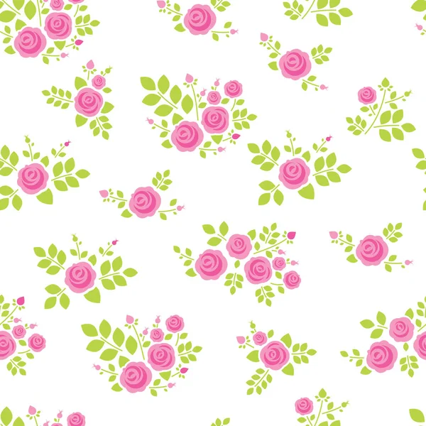 Vector Seamless Background Pink Roses — Stock Vector