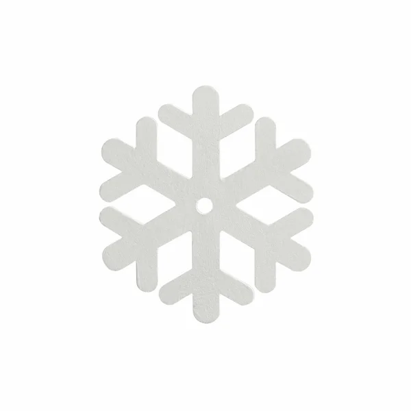 Bílá dřevěná sněhová vločka. Detailní záběr. — Stock fotografie