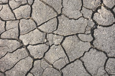 Arkaplan ve üst görünüm için kuru çatlamış toprak dokusunu kapat