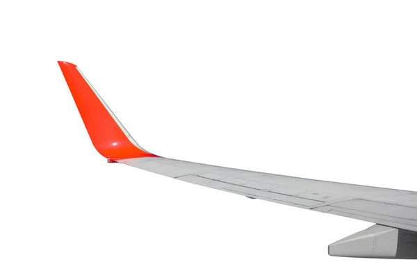 Stříhací Dráha Červené Barevné Křídlo Letadla Izolované Bílém Pozadí Kopírovací Stock Obrázky