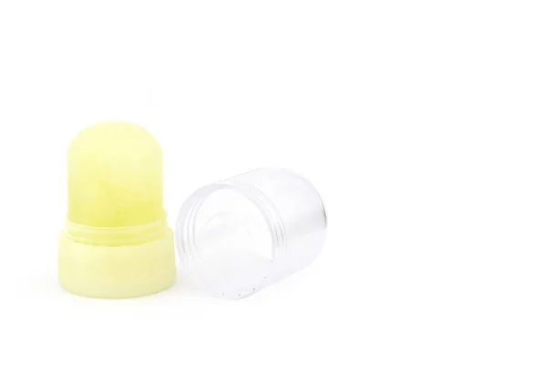 Natural Alum Crystal Deodorant Stick Transparent Cap Isolated White Background Imagens Royalty-Free