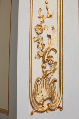 Zümrüt duvarları altın sıva dekoratif elemanları Rönesans, Barok, Potocki Palace, Lviv ile dekore edilmiştir