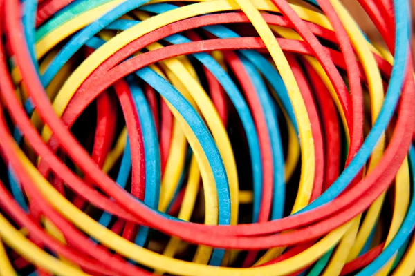 Rubber bands, colored background — Stock Photo, Image