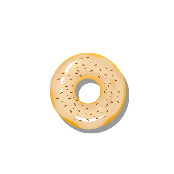 Крем Глазури Пончики Шоколадом Брызги Изолированы Белом Фоне Вид Пончики — стоковый вектор