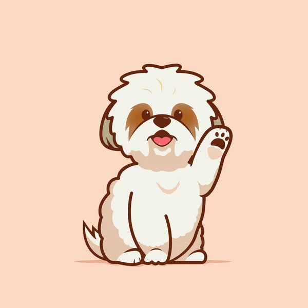石頭犬かわいいポーズの漫画イラスト 石頭犬のベクトルイラスト — ストックベクタ