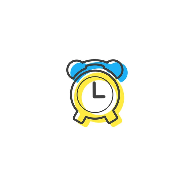 Flat Clock Outline Cartoon Style Suitable Sticker Icon 배경에 고립되다 — 스톡 벡터