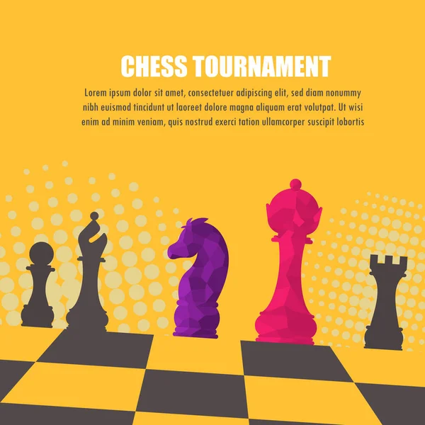 Векторні Ілюстрації Про Шаховий Турнір Матч Гру Використовувати Рекламу Запрошення — стоковий вектор