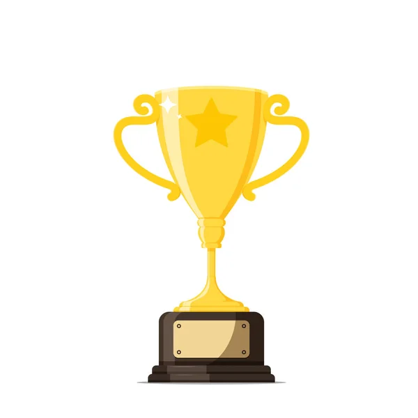 Ilustración Vectorial Del Icono Del Trofeo Del Ganador Taza Oro — Vector de stock