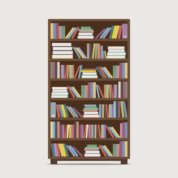 Vektor Illustration Des Klassischen Bücherregals Isoliert Auf Weißem Hintergrund — Stockvektor