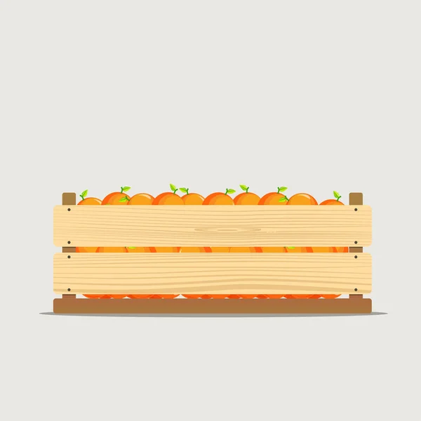 Vektorillustration Einer Hölzernen Gemüsebox Mit Löchern Und Orangen Fruit Schublade — Stockvektor