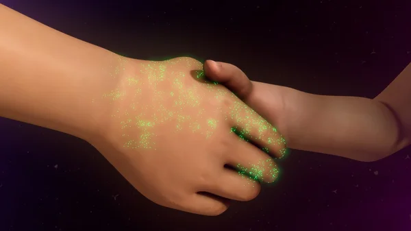 Virus humano para transferir a mano — Foto de Stock