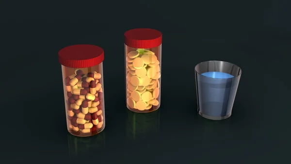 Medical pills in containers — Stock Photo, Image