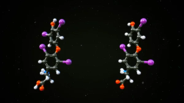 T3- und t4-Hormonstruktur — Stockfoto